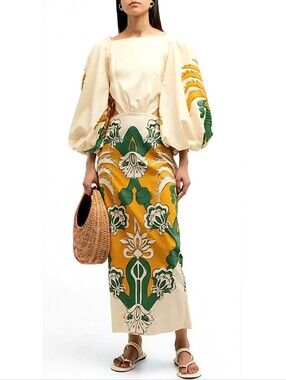 Johanna Ortiz Dress The Lotus Jewel Organic Cotton Midi Dress